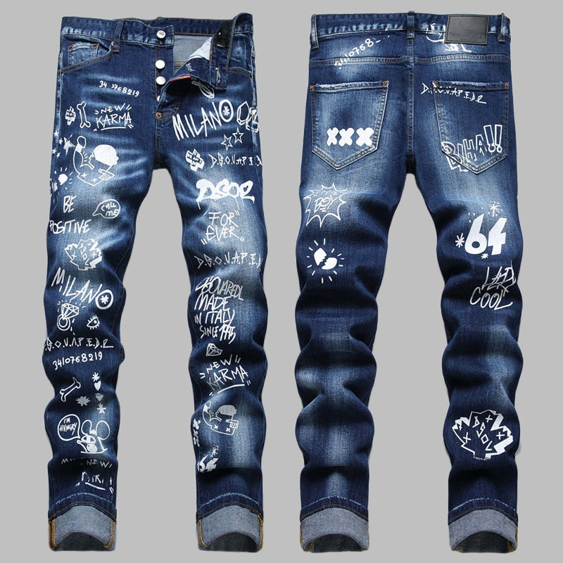 2026 New Men's Ink Splash Jeans