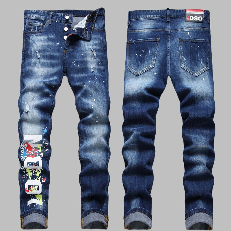 2026 New Men's Ink Splash Jeans