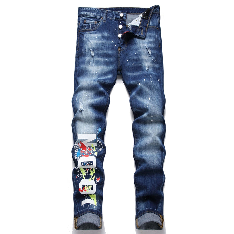 2026 New Men's Ink Splash Jeans
