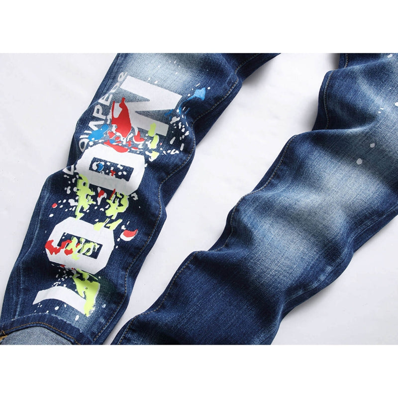 2026 New Men's Ink Splash Jeans