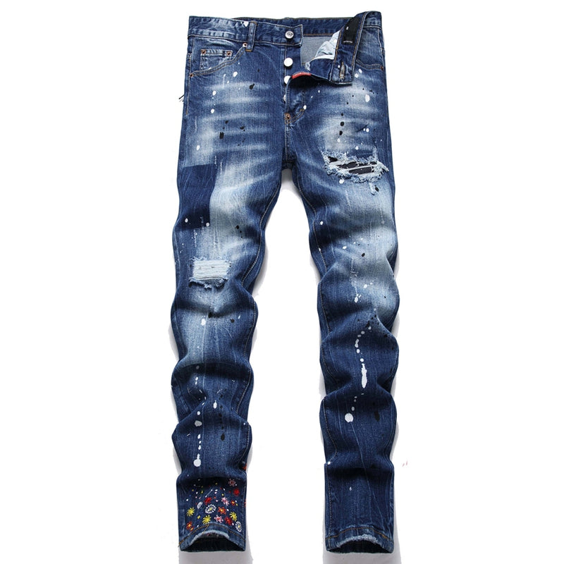 2026 New Men's Ink Splash Jeans